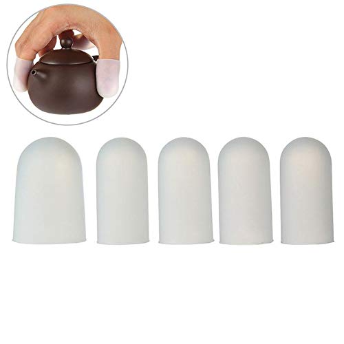 Leegoal Silicone Finger Protectors 5pcs, Reusable Finger Covers Guards Heat Resistant Finger Gloves for Heat Cooking Baking Barbecue BBQ