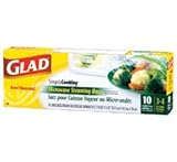 Glad New Simply Cooking Microwave Steaming Bags 70707 10 Bags Per Pack 3-4 Serving Portions