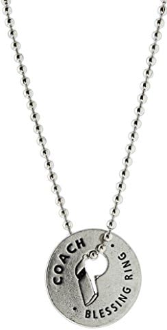 Whitney Howard Designs Pewter Token Necklace on 18" Ball Chain (Coach)