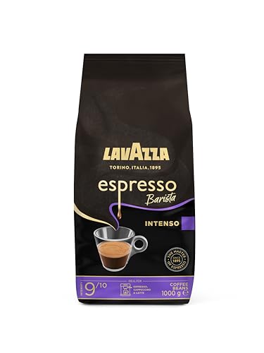 , Espresso Barista Intenso, Café en Grano Natural Tostado, Ideal para Máquina de Café Espresso o Superautomática, con Notas Aromáticas de Cacao y Madera, Intensidad 9/10, Tueste Medio, 1 kg