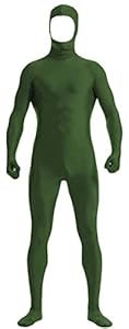 VSVO Face Open Zentai Lycra Spandex Bodysuit (XX-Large, Deep Green)