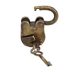 Deco 79 Metal Lock And Key, 2" x 3" x 1", Brass