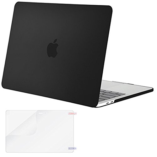 MOSISO MacBook Pro 15 Case 2018 2017 2016 Release A1990 / A1707, Plastic Hard Shell Cover with Screen Protector Compatible Newest MacBook Pro 15 Inch with Touch Bar and Touch ID, Black
