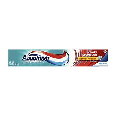 AQUAFRESH CAVITY PROTECTION FLUORIDE TOOTHPASTE FOR HEALTHY GUMS, STRONG TEETH, AND FRESH BREATH, COOL MINT, 5.6 OZ