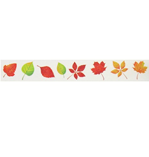 Fall Washi Tape (1 Roll - 9/16" wide x 10.95 yards long) - Autumn Leaves Party Supplies, Transparent Tape, Printed Tape, Crafting Tape, Fall Wedding Favors