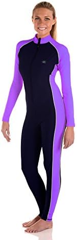 Women Full Body Swimsuit Stinger Suit Jellyfish UV Protection UPF50+ Black Lavender