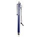 Wisdompro Stylus, 4.8 Inch Universal Microfiber Mesh Tip Stylus Pen with 2pcs Replacement Tips and Tether for Touch Screen DevicesDevices - Dark Blue