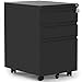 Merax 3-Drawer Mobile File Cabinet with Keys, Fully Assembled Except Casters (Black)