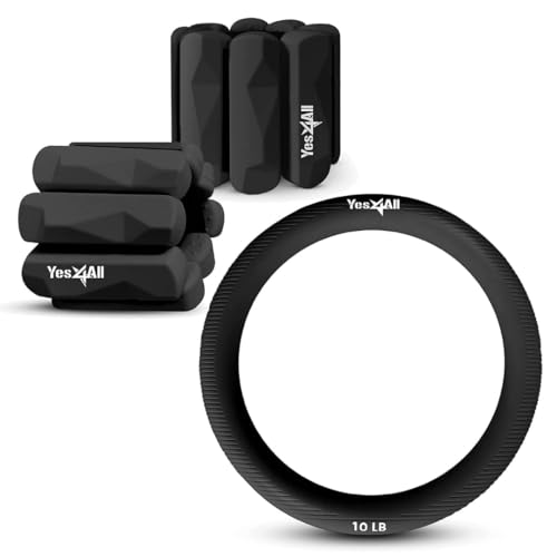 Yes4All Power Ring 10lbs, Weight Ring, Weighted Circle, Kettlebell for Yoga Exercise, Aerobics, Home Fitness, Core Training