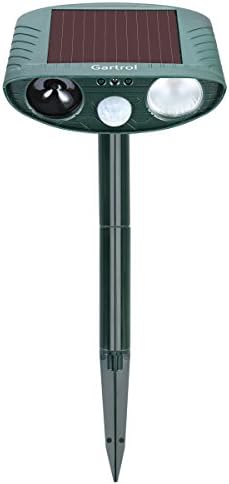 Gartrol Outdoor Cat Repellent, Ultrasonic Animal Repeller Solar Rodent Repeller Cats, Dogs, Mice, Squirrel Repellent Eliminator Pest Control PIR Sensor