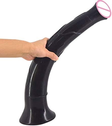ZTH Beginner Anaels Plug Soft PVC Joy Toy Horse Toy Soft Rod Hole Plug 100% Waterproof Toy Men and Women 16 Inch + (Color : Black)