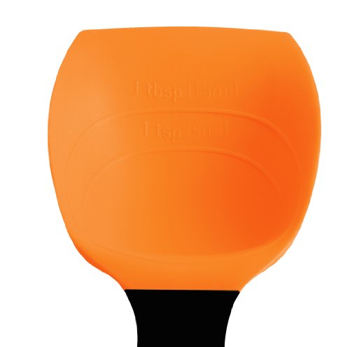 Dreamfarm Supoon - Silicone Sit Up Scraping Spoon with Measuring Lines (Orange) - //coolthings.us