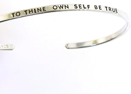 To Thine Own Self Be True, silver bracelet hand stamped with Shakespeare quote