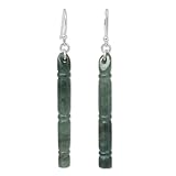 NOVICA Jade .925 Sterling Silver Dangle Earrings, Spirit of Bamboo'