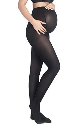 Maternity Tights - Women's Opaque Support Pantyhose for Pregnancy - Soft Cotton Feel 80 Den Premium Hosiery