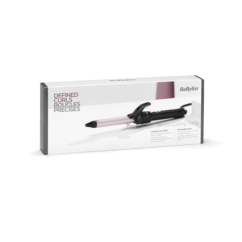 Rizador de 19 mm - Tenacilla, Barril Satin Touch, 10 ajustes de Calor, Rizador profesional, Rizos definidos, Acabado duradero, Negro y Rosa, C319E