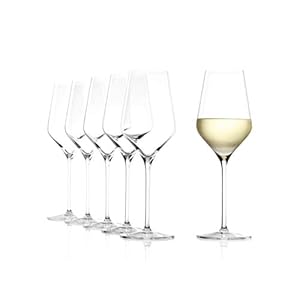 Stölzle Lausitz Copas de Vino Blanco Quatrophil Set de 6, 405 ml – Elegantes Copas para Vino Blanco y Aperitivo – Cáliz de Cristal – Resistentes al Lavavajillas y Fabricadas en Alemania