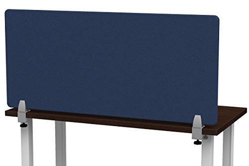 Merge Works Clamp on 48 x 22 Acoustical Desktop Privacy Panel in Blue, Tackable