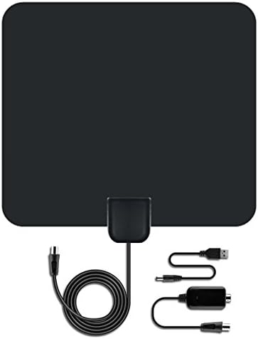 TV Antenna Indoor 50 Miles Range High Reception 1080P Digital HDTV Aerial Ultra Thin-Super Soft with Amplified-Black