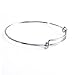 (2'',2.4'',2.6'',Each 5 pcs) 15pcs Expandable Wire Blank Bangle Bracelet for DIY Jewelry Making,Rhodium plated - For Easily Pick