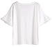 SheIn Women's Cute Ruffle Bell Sleeve Crochet Trim T-shirt