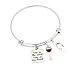 Toes in the Sand Wine in My Hand, Wine Lovers Beach Gifts Bangle Charm Bracelet