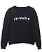 YITAN Friends Women Sweaters Teen Girl Hoodie Black Large