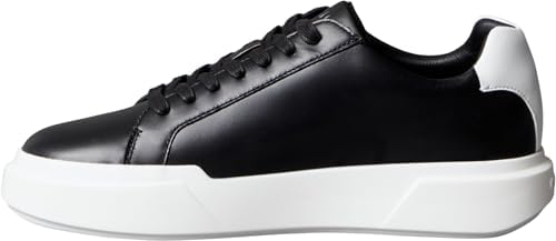 Uomo Sneakers con Suola Preformata Chunky Laceup in Pelle, Nero (Black/Bright White), 41