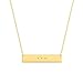 Chain Necklace for Women 14k Gold Bar Necklace by Benevolence LA, Two Sided, Aqua 