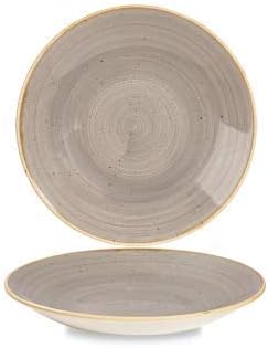 Churchill Stonecast Handmade Deep Coupe Plate Diameter 25.5 cm, Choice of Colour - Peppercorn Grey