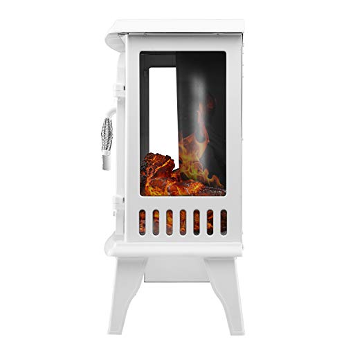 AuAg 21" 1500W Electric Log Fireplace Freestanding Heater Flames Infrared Quartz Portable Firebox with 3D Realistic Flame Effect, with Over-Heating Protection, Good for Living Room
