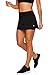 Penn Women's Active Skorts: Wide Band, Low Rise Tennis or Golf Skirt with Shorts,Black,Small
