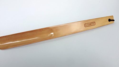 Alsomtec Wooden Shoe Horn，long Handled Shoehorn(15’’) (Wood)
