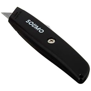 Amazon Brand – Solimo Retractable Knife with Extra Blade (Black)