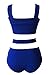 Prograce Women's Sexy Criss Cross High Waisted Bandage 2PCS Bikini Set, L Sapphire Blue