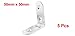 uxcell 5 Pcs 50mm x 50mm Right Angle Stainless Steel Corner Bracket