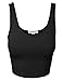 makeitmint Women's Freesize Scoopneck Racerback Crop Tank Top Large YIK0018_05Black