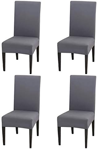 LiBatter 4PACKS Removable Washable Short Dining Chair Covers Seat Slipcover for Hotel,Dining Room,Ceremony,Banquet Wedding Party