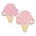 Ali+Oli Teething Toys for Babies (Pink Ice Cream) BPA Free Silicone Teether with Multi-Textured Surface