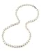 White Akoya Saltwater Cultured Pearl Necklace for Women in 18 Inch Length with 14K Gold and AAA Quality - THE PEARL SOURCE