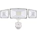 GLORIOUS-LITE 3-Head Motion Sensor Light Outdoor, 39W LED Flood Light, 3500LM, IP65 Waterproof, White, Modern Crystal Style, Patio