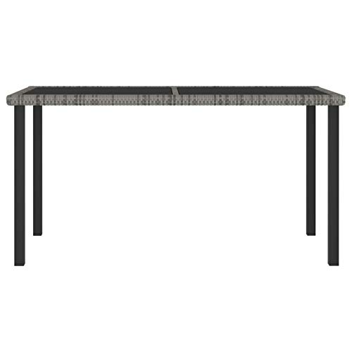Tidyard 7-TLG. Sitzgruppe Sitzgarnitur Gartengarnitur Gartenset Gartenmöbel Esstisch Gartentisch Gartenstuhl Tisch Stühle Poly Rattan Grau – Bild 7
