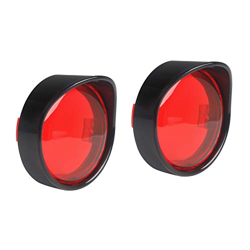 NTHREEAUTO Bullet Turn Signal Light Lens Cover with Black Visor Bezels