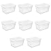 Sterilite 16598008 56 Quart/53 Liter Storage Box, White Lid w/ Clear Base, 8-Pack primary