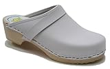 AM-Toffeln 100 Wooden Clog in white leather