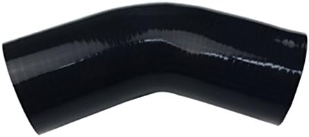 TGT4X4 Universal 4-Ply High Performance 45 Degree Elbow Coupler Silicone Hose (2.5"(63mm)ID_4.0"(102mm)L, Black)