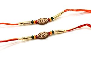 IndiaBigShop Set of Two Om Design, Rakhi thread, Raksha bandhan Gift for your Brother Vary Color.