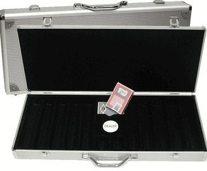 Poker Knights 13.5gm 500 Chip Clay Poker Set with Aluminum Case - Choose Chips! - Thumbnail 5