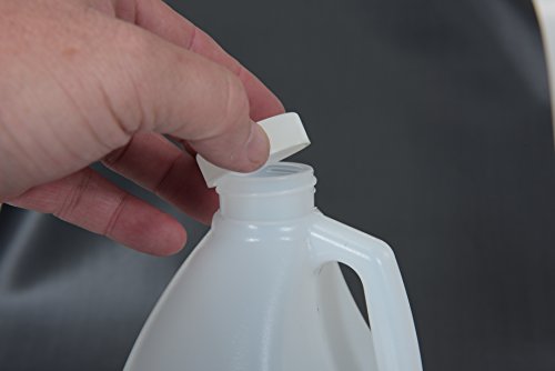 Vestil JUG-64 High Density Polyethylene (HDPE) Round Jug with Natural Cap, 4-5/8" Diameter x 9-27/32" Height, 64 oz Capacity, Natural - Thumbnail 2