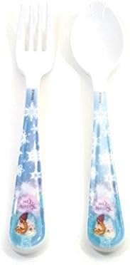 Disney Princess Small Melamine Kids Elsa Anna Fork and Spoon Set